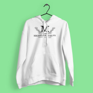 Sudadera Edad Monográfica Personalizada De Nombre Blanco Y