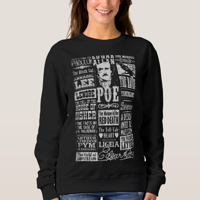 Sudadera Edgar Allan Poe Poems cita literatura ravada (Anverso)