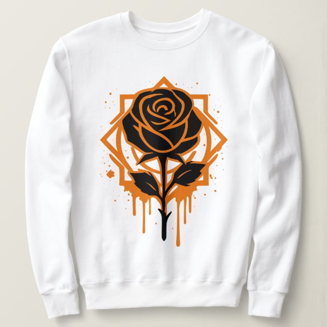 Sudadera Edgy Dripping Rose Artwork (Anverso del diseño)