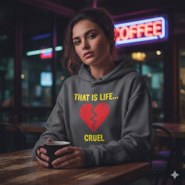 Sudadera Edgy Y2K Broken Heart Hoodie - That Is Life Cruel 