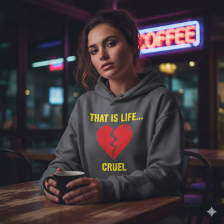 Sudadera Edgy Y2K Broken Heart Hoodie - That Is Life Cruel 