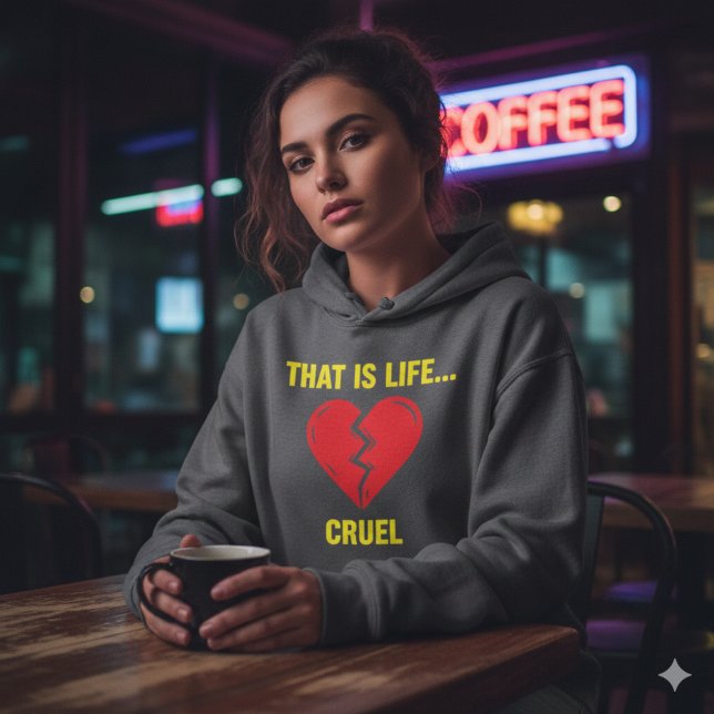 Sudadera Edgy Y2K Broken Heart Hoodie - That Is Life Cruel  (Subido por el creador)