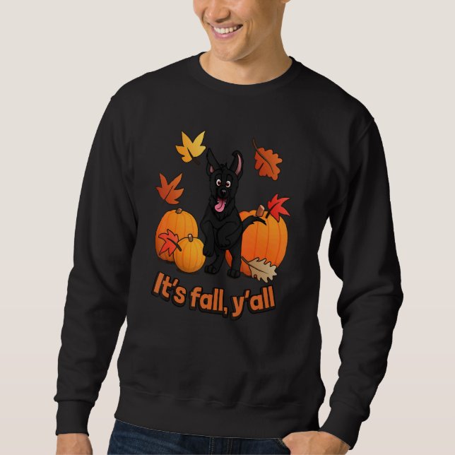 Sudadera Edición de pastor alemán negro en otoño (Anverso)