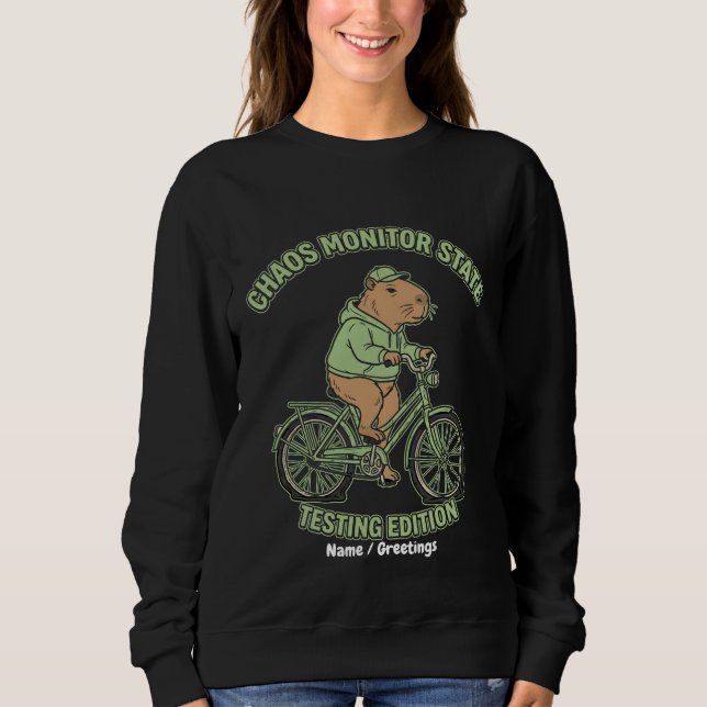 Sudadera Edición de prueba del monitor de caos de capibara  (Anverso)