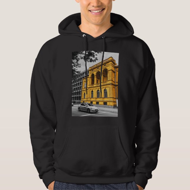 Sudadera Edificio de la ciudad amarilla fotografía Minimali (Anverso)