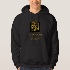 Sudadera Editable QR Code & Text Template | Black & Gold