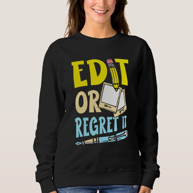 Sudadera Editar O Lamentarlo Para Un Gusano De Libros Escri (Anverso)