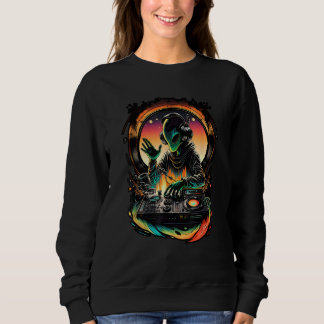 Sudadera EDM Alien Rave Astronaut Alien DJ Alien DJing in S