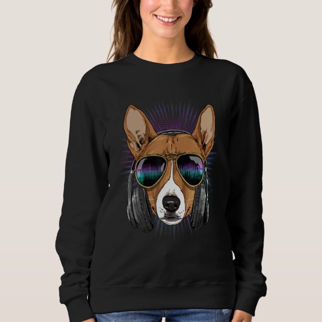 Sudadera EDM House Music DJ African Basenji Music  Music Ar (Anverso)