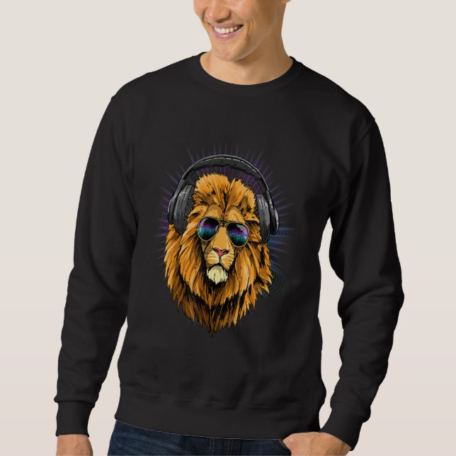 Sudadera EDM House Music DJs Lion Music  Music Artist Lion (Anverso)