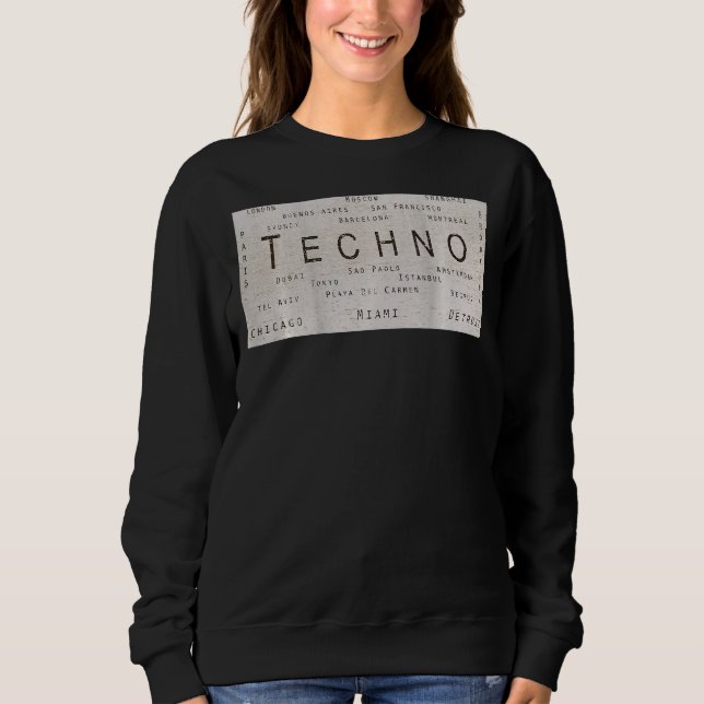 Sudadera Edm Techno en el subterráneo Rave Cities On Back (Anverso)