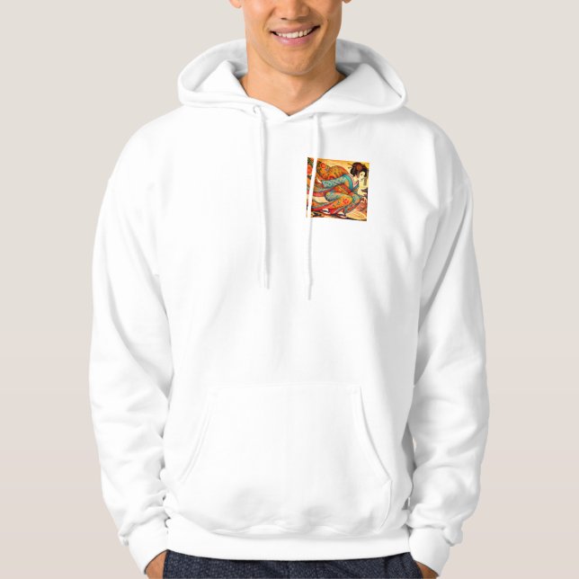 Sudadera Edo Beauty on Skateboard -ice cream Ukiyo-e Style (Anverso)