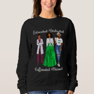 Sudadera Educado afroamericano dedicado a la cafeína