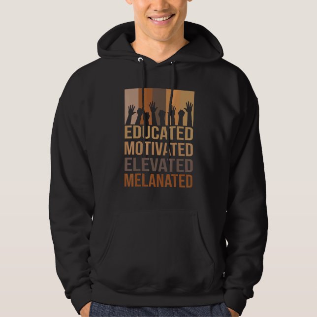 Sudadera Educado Motivado Elevado Melanizado Enero (Anverso)