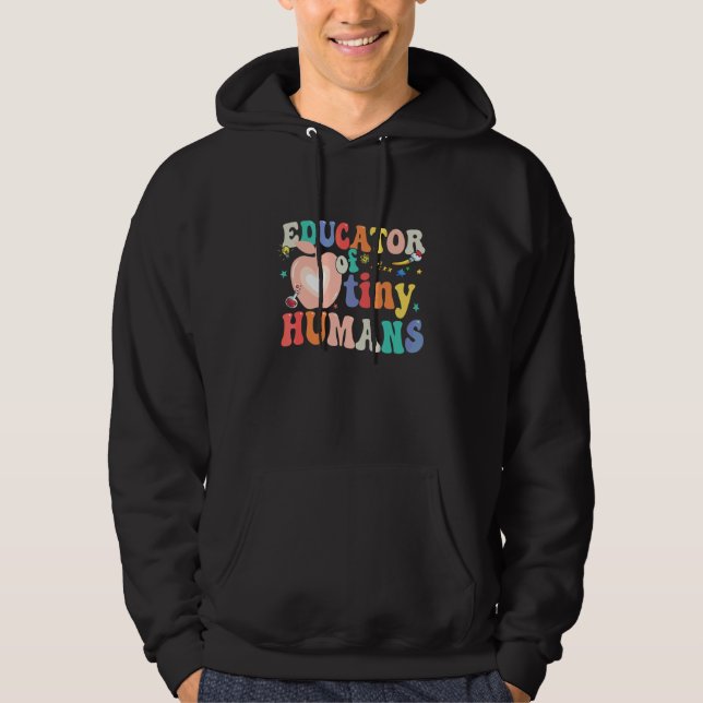 Sudadera Educadora Boho De Humanitos Antiguo Primer Día De  (Anverso)