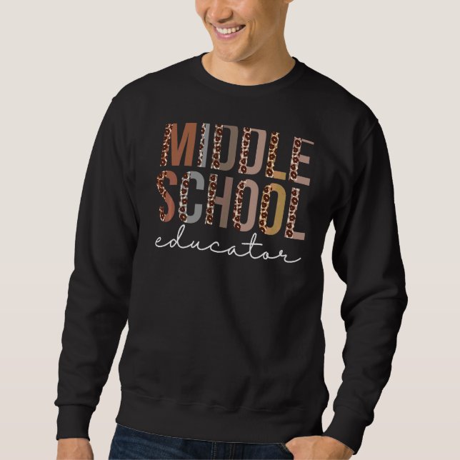 Sudadera Educadora de escuela media Leopard Apreciation Wom (Anverso)