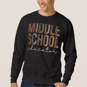 Sudadera Educadora de escuela media Leopard Apreciation Wom