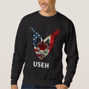 Sudadera EE. UU. Americano Canadiense Canadá Corazón Bander