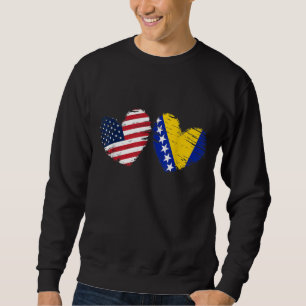 Sudadera EE.UU. Bandera Bosnia Herzegovina Corazón bosnio A