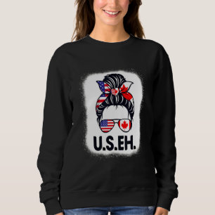 Sudadera EE.UU. Eh Bandera Americana Canadá Día de los deso