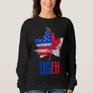 Sudadera EE.UU. Eh Leaf Bandera Canadiense Estadounidense C