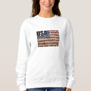 Sudadera EE. UU. y sus estados federales en estrellas y fra