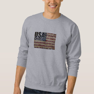Sudadera EE. UU. y sus estados federales en estrellas y fra