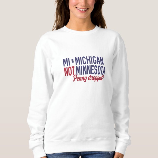 Sudadera EEUU - IM = Confusión de Michigan No Minnesota (Anverso)