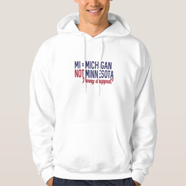 Sudadera EEUU - IM = Confusión de Michigan No Minnesota (Anverso)