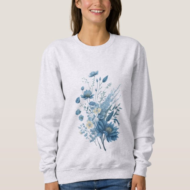 Sudadera Efecto acuarelado poco floral. (Anverso)