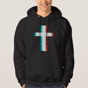 Sudadera Efecto Glitch moderno de la Cruz Cristiana de Guay