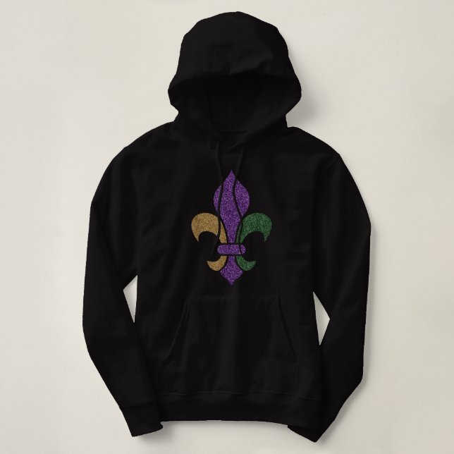 Sudadera Efecto Purpurina Fleur De Lis Mardi Gras 2018 (Diseño del anverso)