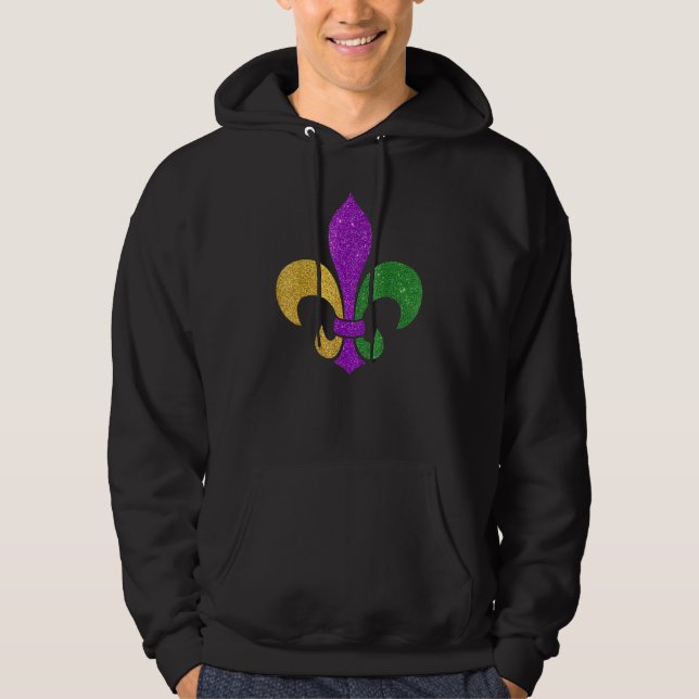 Sudadera Efecto Purpurina Fleur De Lis Mardi Gras_3 (Anverso)