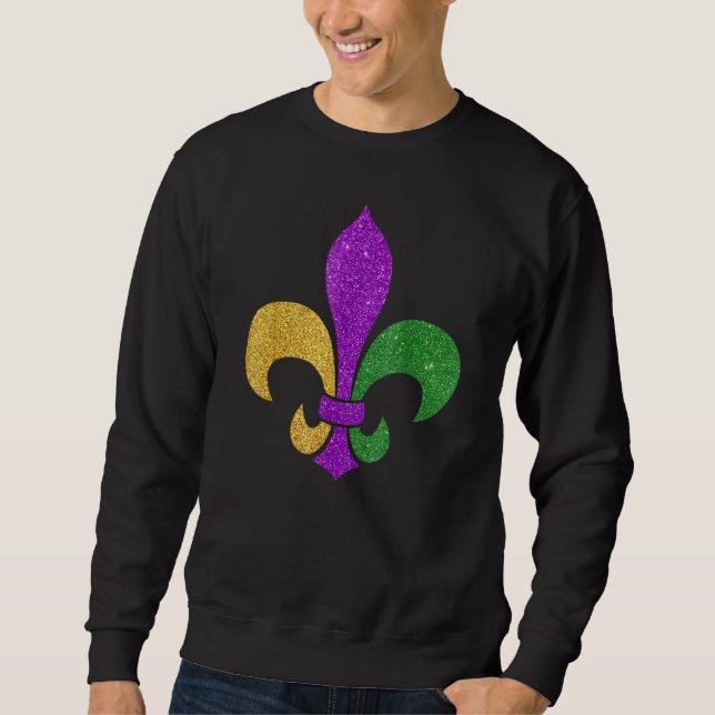 Sudadera Efecto Purpurina Fleur De Lis Mardi Gras_3 (Anverso)