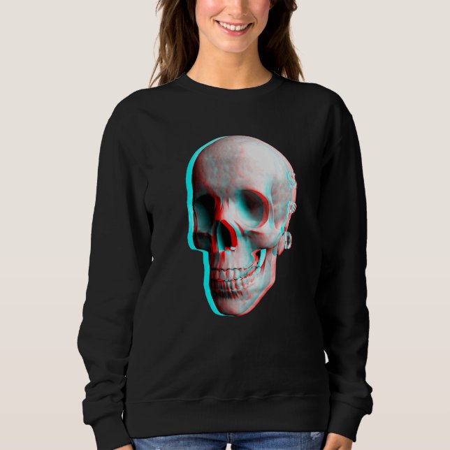 Sudadera Efecto tridimensional cráneo azul rojo (Anverso)