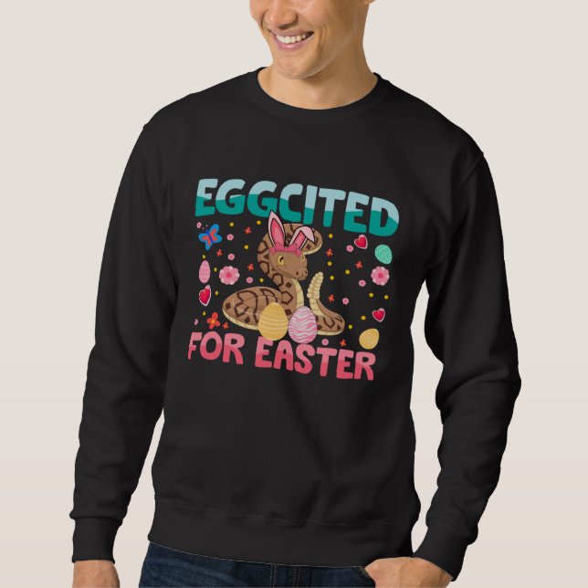 Sudadera Eggcited For Easter Bunny Ball Python Rabbit Kids (Anverso)