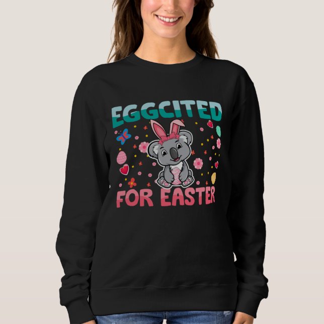 Sudadera Eggcited For Easter Bunny Koala Rabbit Kids (Anverso)