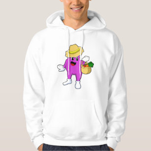 Sudadera Eggplant como agricultor con zanahoria