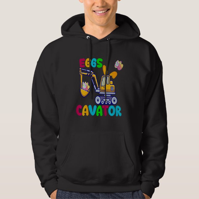 Sudadera EggsCavator Happy Easter Funny Excavator Hunting E (Anverso)