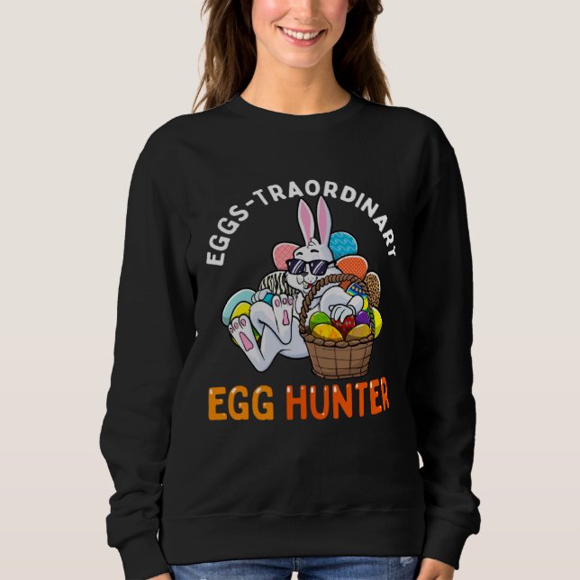 Sudadera Eggspert Egg Hunter Easter Boy Girl Bunny Eggs-Tra (Anverso)