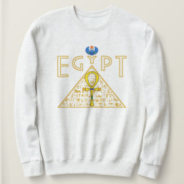 Sudadera egipcia, de Ankh, pirámide y carab azul