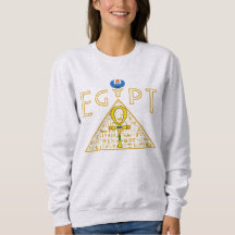 Sudadera egipcia, de Ankh, pirámide y carab azul