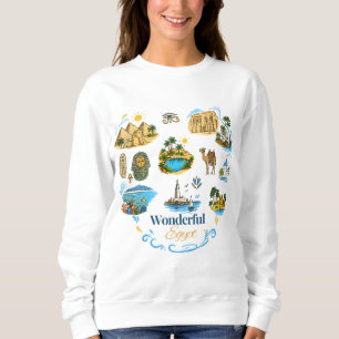 Sudadera "Egipto Maravilloso" Collage de Viaje Ilustrado