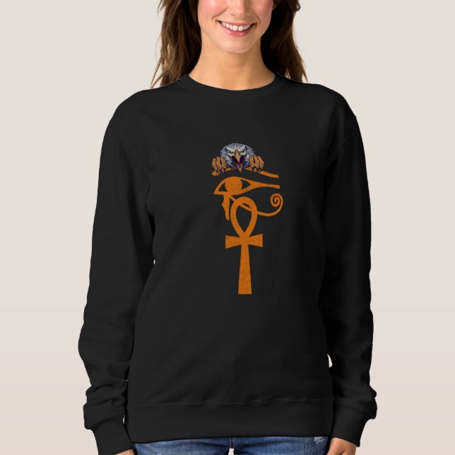 Sudadera Egyptian Eye Of Horus Ankh Egypt Archaeologist Eag (Anverso)