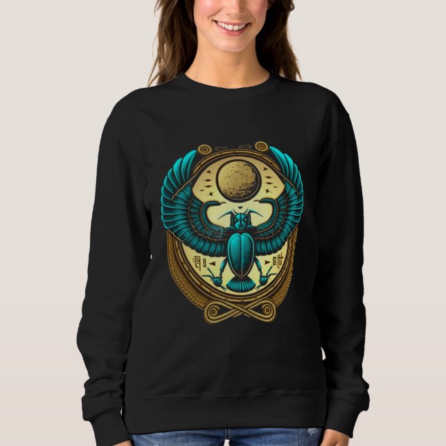 Sudadera Egyptian Scarab Beetle Ankh Eye Of Horus Ancient S (Anverso)
