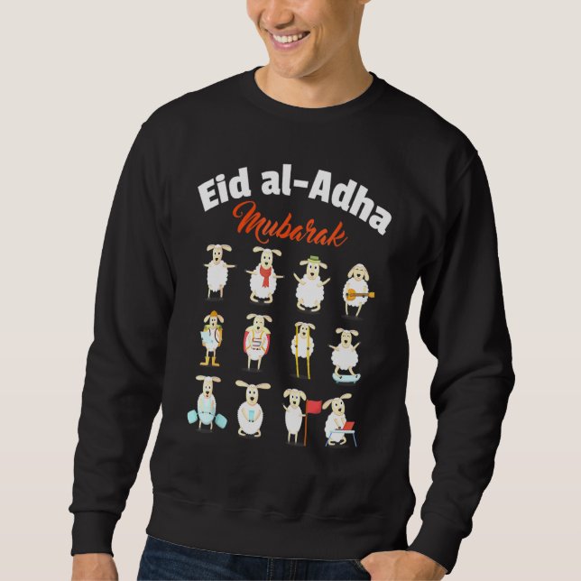 Sudadera Eid Al Adha Eid Mubarak Feliz Día de Eid Musulmán  (Anverso)
