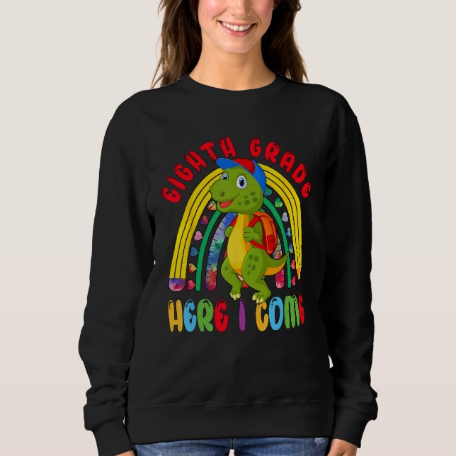 Sudadera Eighth Grade Costume Rex Student Rainbow Back To S (Anverso)