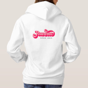 Sudadera Ejecutando Motivación de tipo de letra retro rosa 