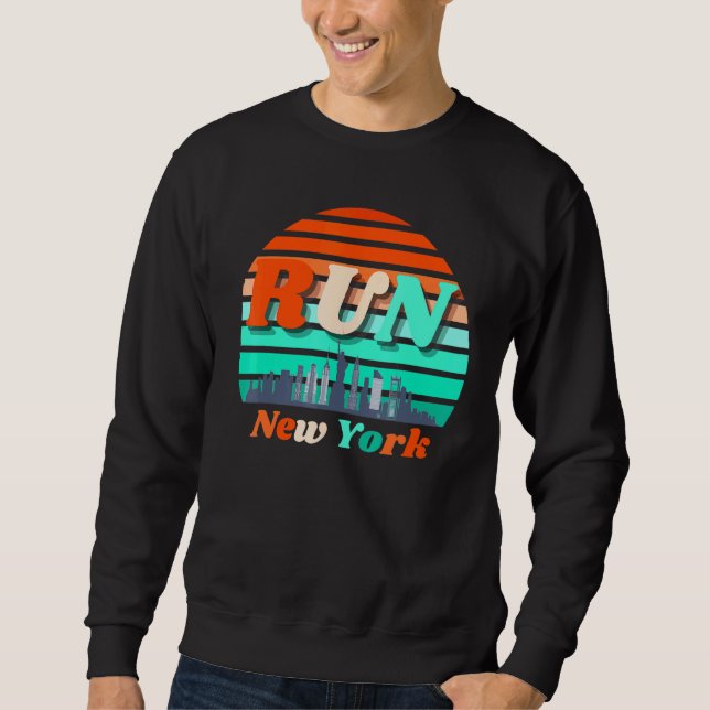 Sudadera Ejecutar Nueva York Sunrise City Silhouette Celebr (Anverso)