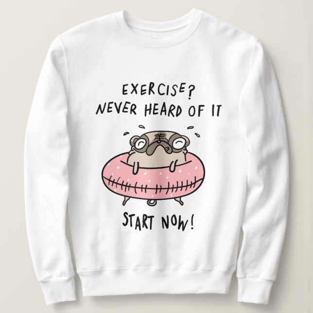 Sudadera Ejercicio Pug (Anverso del diseño)